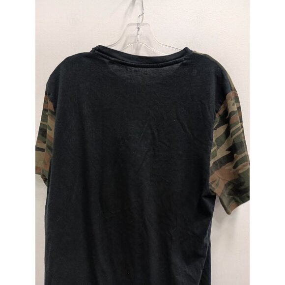 Guess Mens Y2K T-Shirt Size XL Black Camo Embroidered Logo Grunge Short Sleeve - Picture 5 of 5